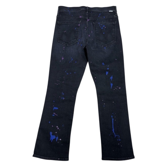 MOTHER the Insider Ankle Rain City Lights Jean gray black paint splatter print - Picture 4 of 11